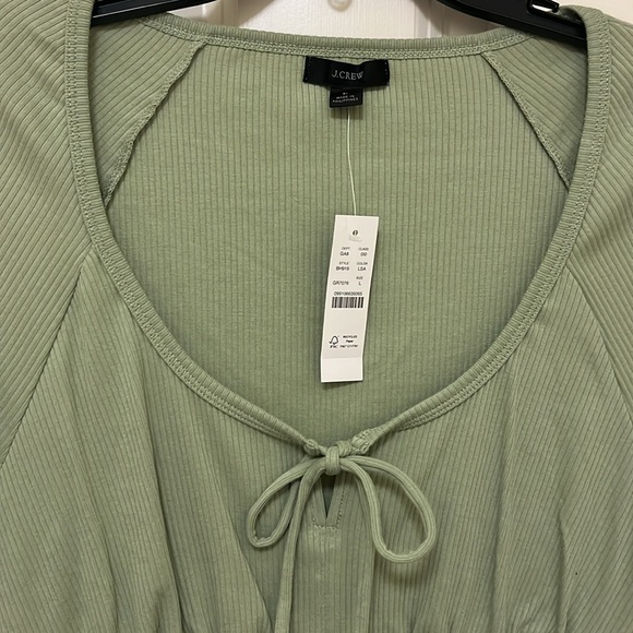 NWT J.Crew short sleeve ribbed top- Size L - Picture 2 of 12